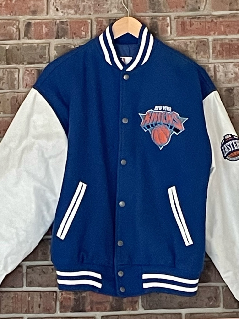 Vintage 90s New York Knicks Wool & Leather Varsity Jacket - MINT
